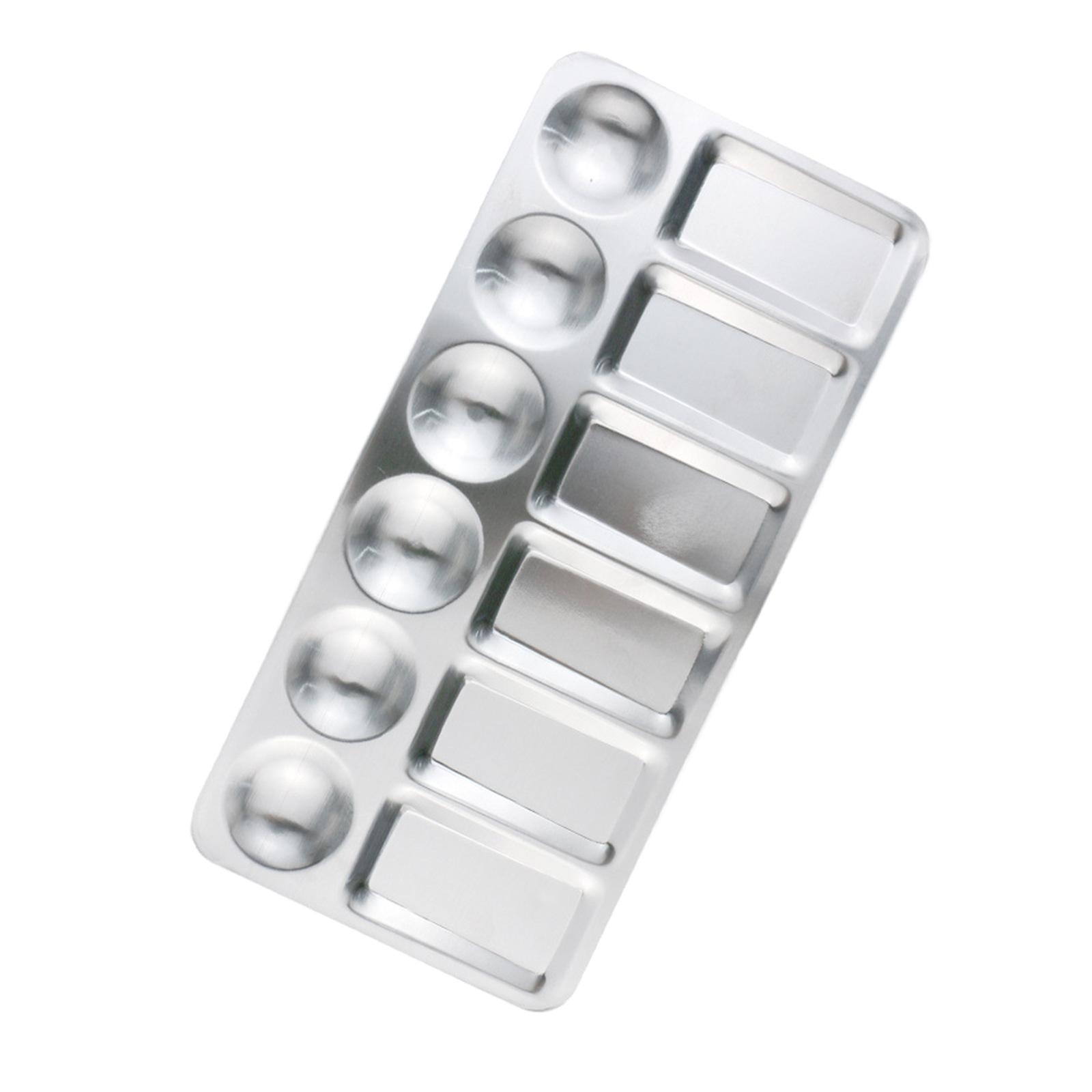 

Палитра для смешивания красок 6 ячеек 10 ячеек 12 ячеек Лоток для краски Круглая Квадратная Металлическая палитра для художника Акварельная Масляная живопись D