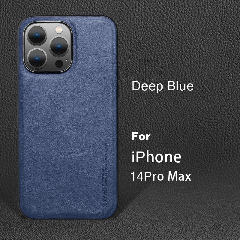 Funda For iPhone 14 Pro Max Case Vintage Leather + TPU Protective Back Cover for iPhone 14 Pro