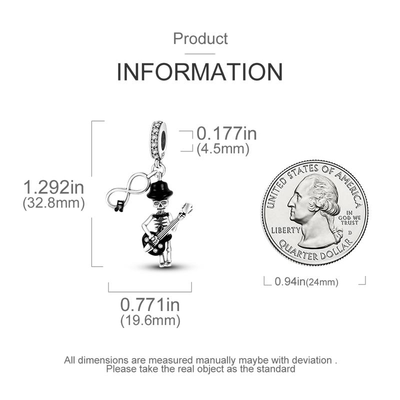 Charms Originales Halloween Skull Beads Fits Bracelet Necklace Women Charm Copper Pendant Bead Luxury Diy Jewelry Making