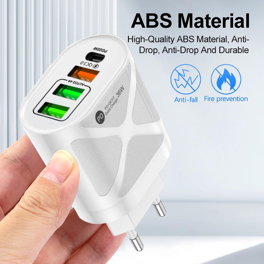 65W GaN Multi-Port Fast Charger with PD 33W & QC 3.0, European Standard (9V/12V)