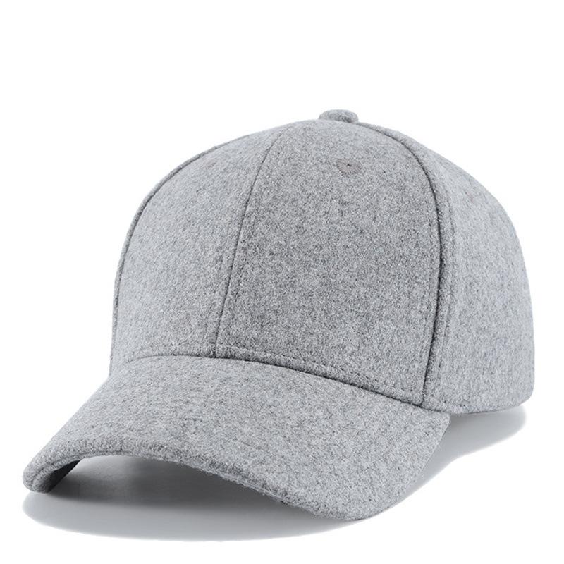 Autumn Winter Warm Wool Blend Baseball Cap, Thickened Fleece Lined, Unisex Cold Weather Casual Sports Hat