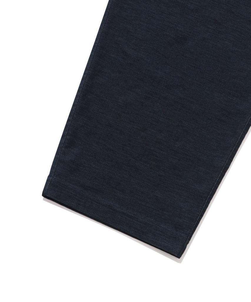 COVERNAT Moleskine One-Pleat Wide-Fit Belted Pants Indigo