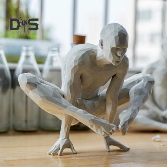 Figurină de om de yoga abstractă Padmasana yoghin statuie desktop meditativ om sculptură pentru decor de cameră de zi yoga