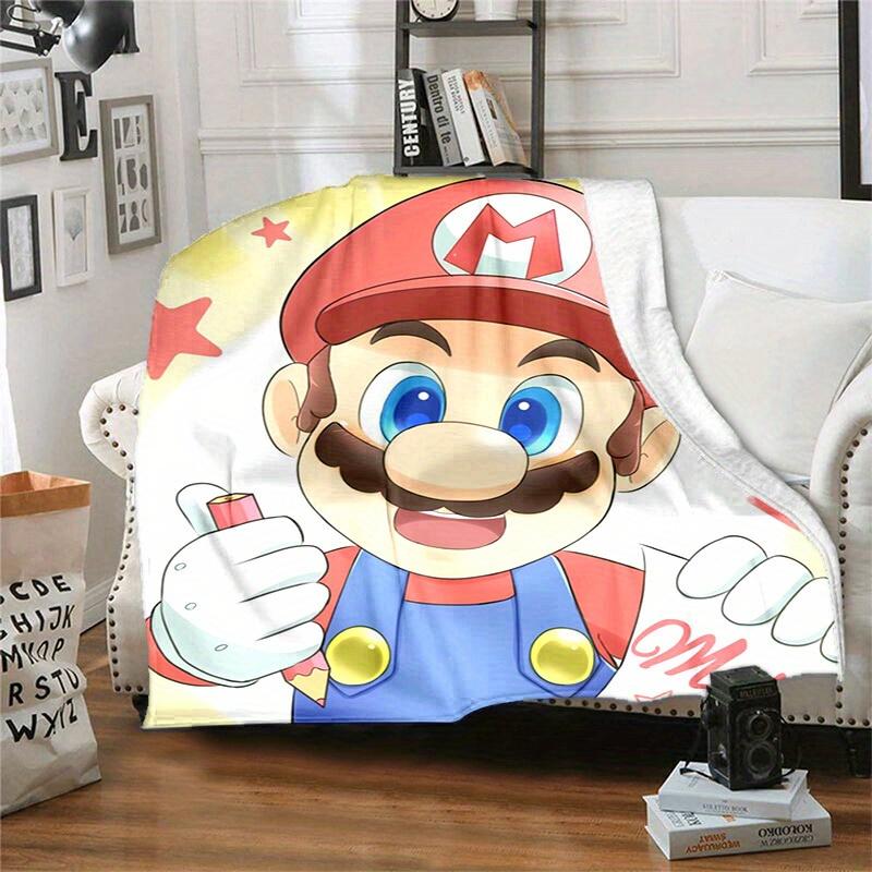 1pcSuper Mario Plush Blanket - Soft and Comfortable, Suitable for All Seasons, Perfect Gift IdeaB0608m