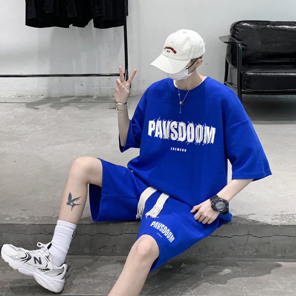 Teen Summer Fashion Suit: T-Shirt and Shorts Set for 12-15 Year Old Boys