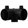 Black Plastic Y Connector for 60mm Internal Diameter Tube Connection