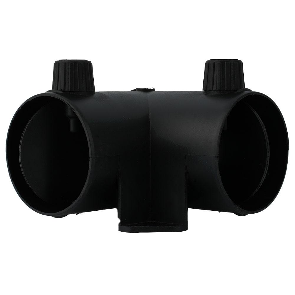 Black Plastic Y Connector for 60mm Internal Diameter Tube Connection
