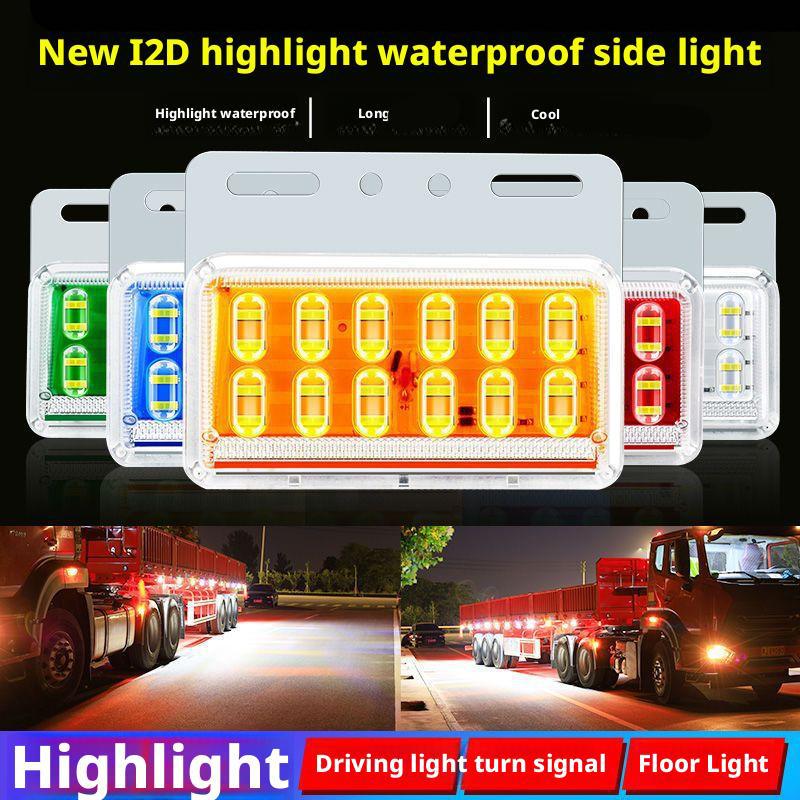 12D Cargo Truck LED 24V High Brightness Waterproof Tire Light Ground 12V Side Light Light Width Trailer Light Waist Q7W5