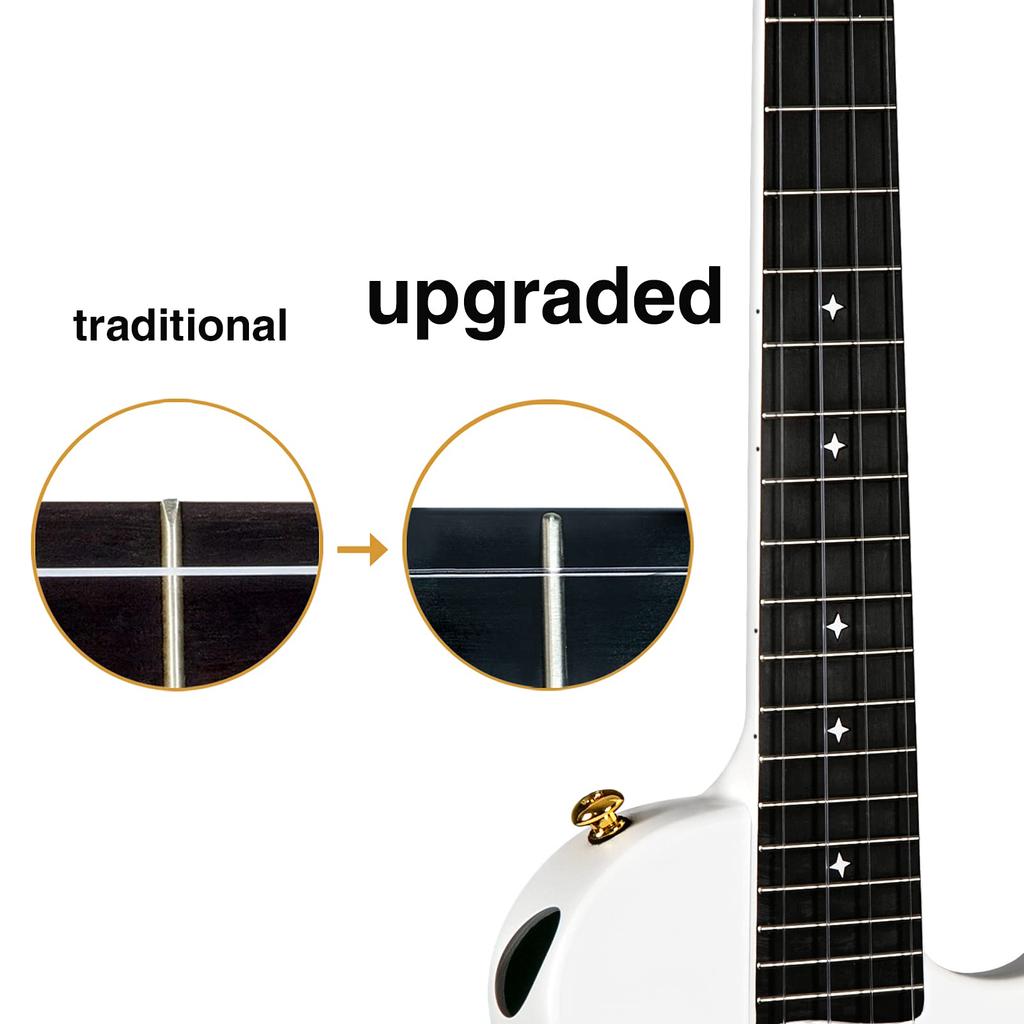 ENYA NOVA UE PRO Carbon Fiber Ukulele Kit with AcousticPlus Includes Ukulele and White Fluorocarbon Replacement Tenor-Size Pickup. Case, Strap, Capo,
