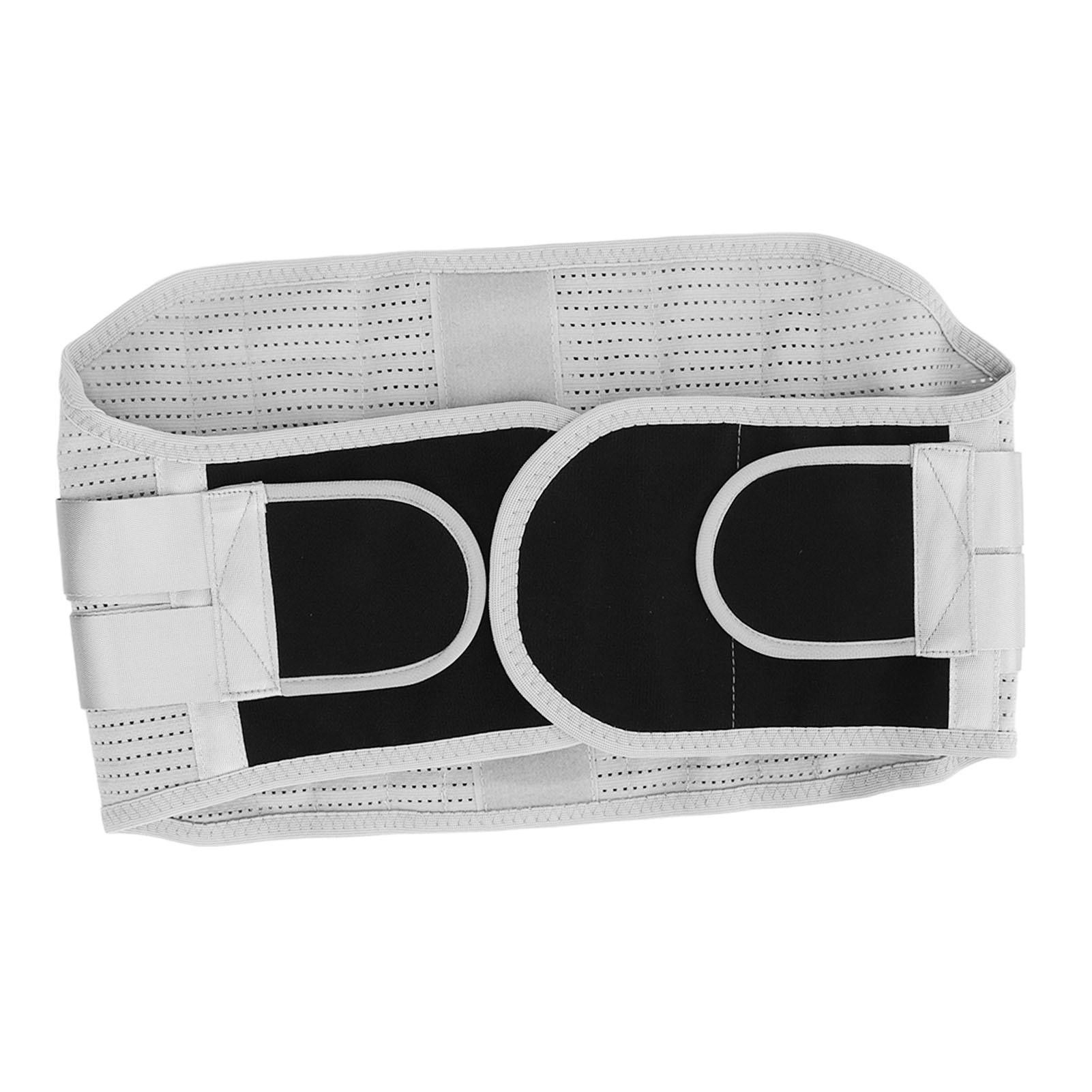 Back Brace Grey Lumbar Support Belt M Breathable Polyester Fiber with Steel Pad Back Support for Home Sport Office