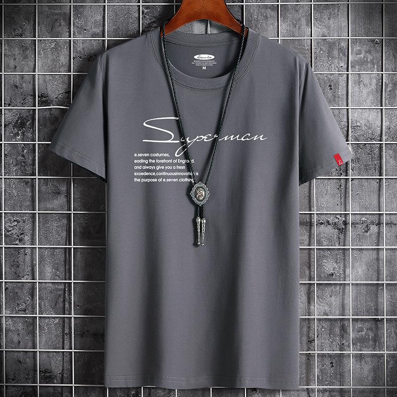 Tricou de vară pentru bărbați cu mânecă scurtă și gât rotund: Stil coreean, la modă și cu croială largă