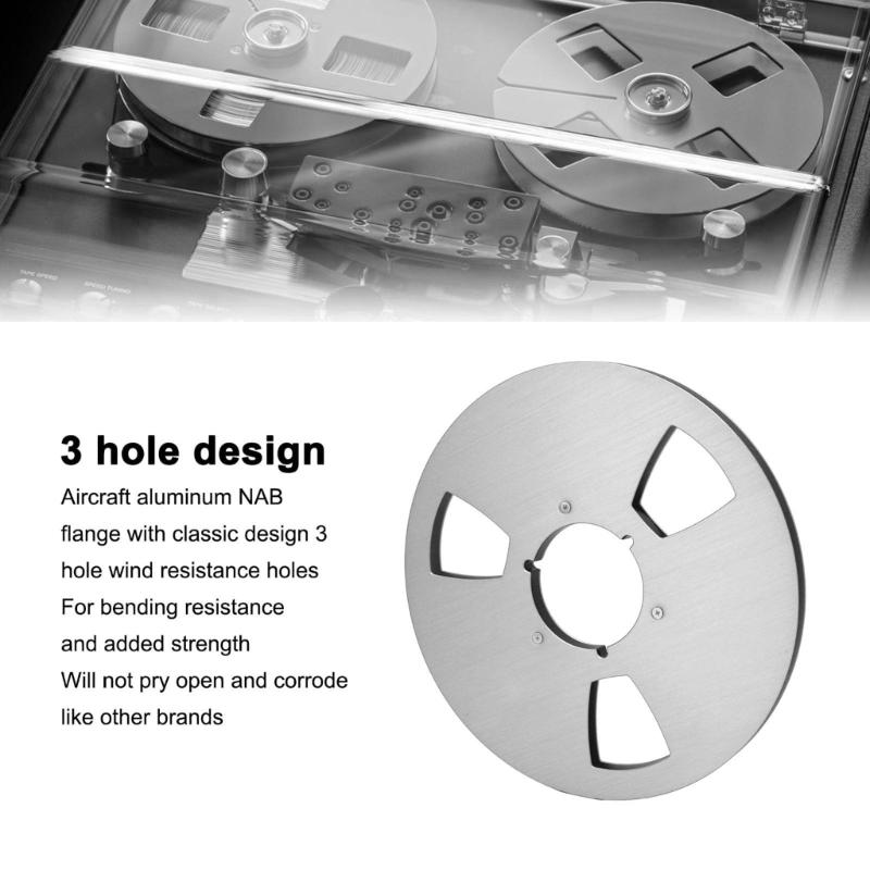1/4 10.5 Inches Open Reels Spools Aircraft Aluminum NABs Hubs For Tape Players