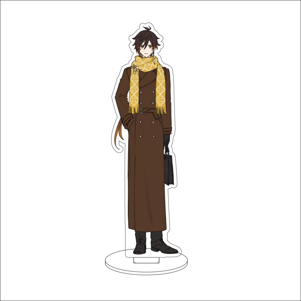 

16CM Anime Genshin Impact Figure Stand Model Morax Cute Desk Decor Standing Sign Gifts 16CM