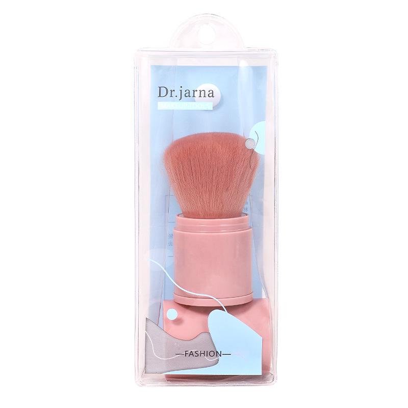 Tijiana DJ-230 Retractable Blush Brush with Lid – Portable Stippling, Setting, and Loose Powder Makeup Brush