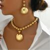 Gold Silver Punk Rock Necklace Exaggerated Metal String Beads Necklace Banquet Party