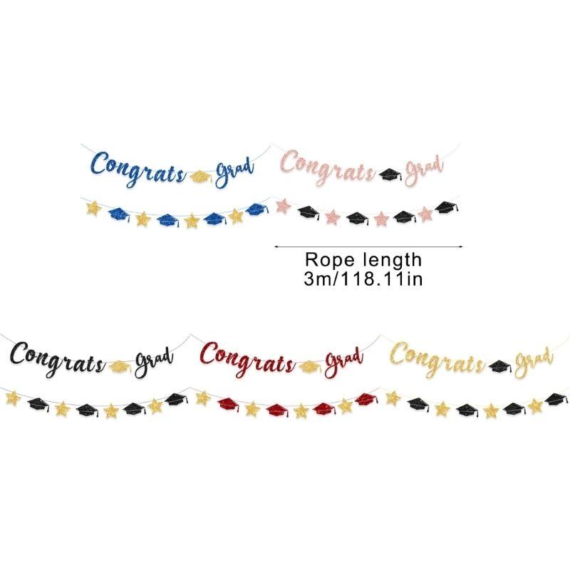 Glittering Congrats Grads Ornament Graduation Party Hanging Decoration for Class of 2025 for Decoration Celebration