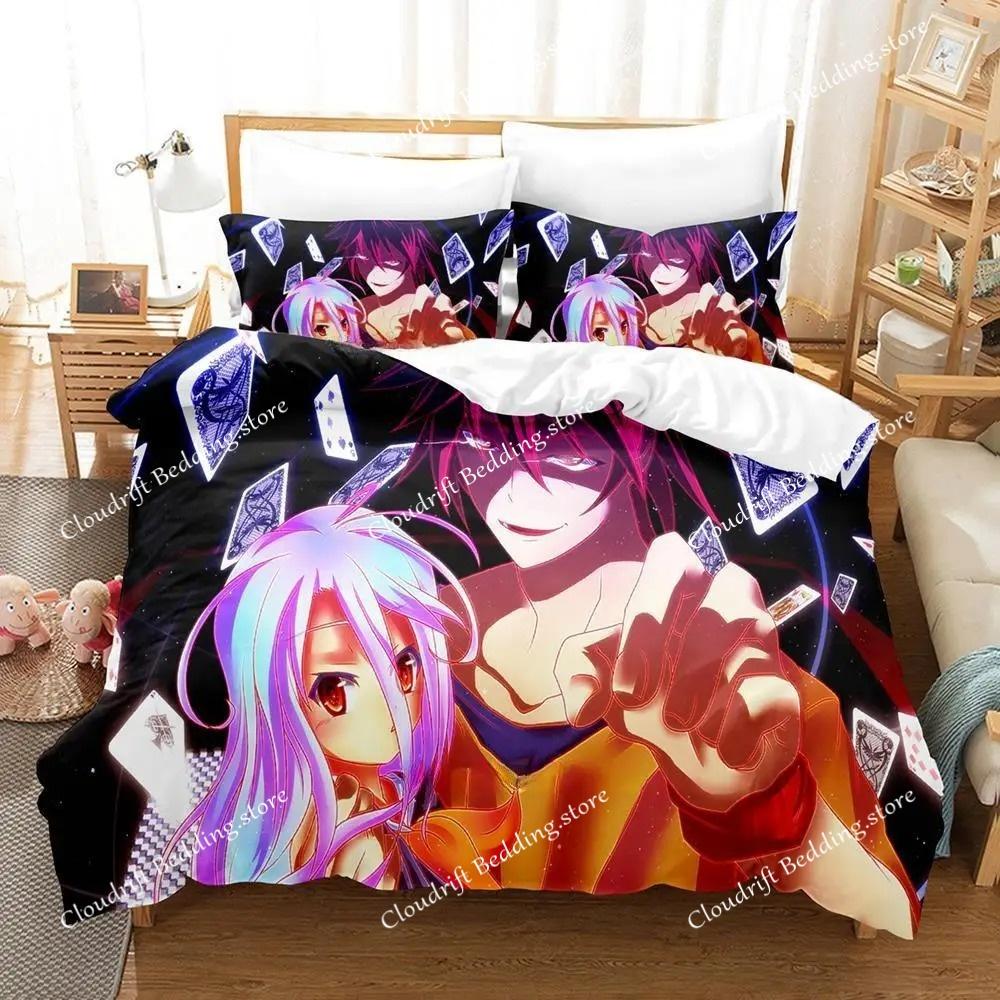 New Game No Game No Life Sora And Shiro Bedding Set Single Twin Full Queen King Size Bed Set Adult Kid Bedroom Duvet Cover Sets