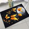 Moonlight Butterfly Area Rug – Non-Slip, Vibrant Orange Butterflies & Moon Design, Soft Crystal Velvet, Elegant Home Decor for
