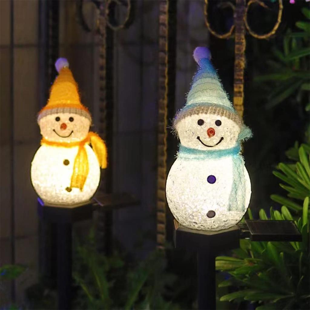 Lanito Weihnachts-Schneemann Solar Gartenornament LED Garten Weihnachtsdekoration Schaltet sich automatisch ein bei Garten Weihnachtsornament Lichter, Lichter,