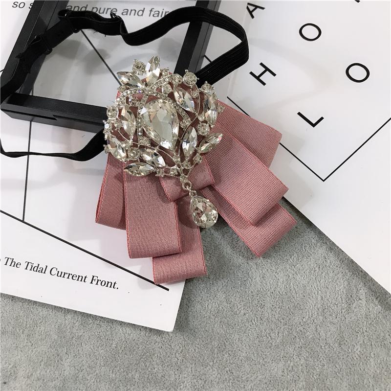 Korean Version of Bow Tie Female College Style Japanese Free-play Female Collar Flower Diamond Jewelry Shirt Accessories Male Bo