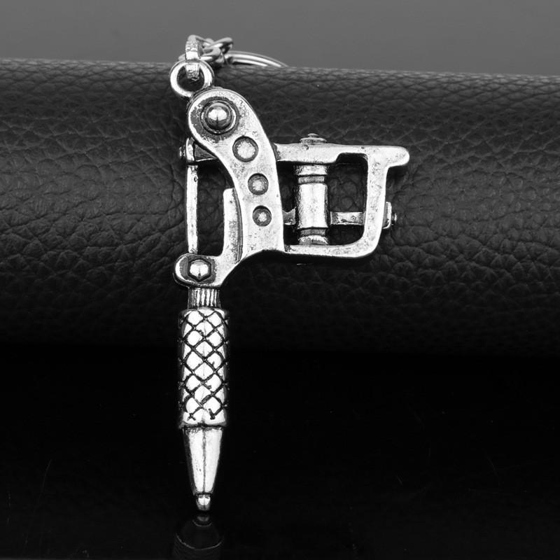 Tattoo Machine Shape Geometric Pendant Necklace With Alloy Charm For Travel Gifts