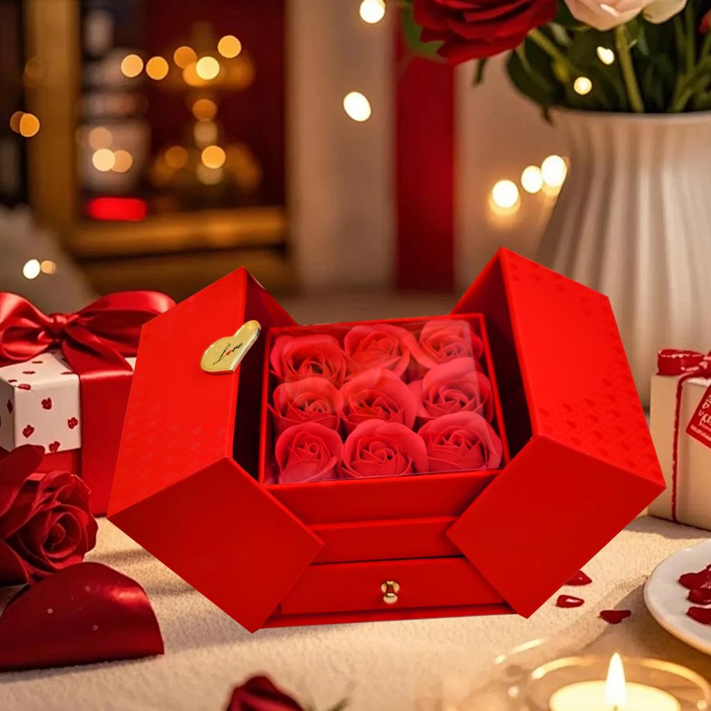 Luxury Heart-Shaped Necklace with Red Synthetic Zirconia Pendant,Romantic Gift for Mom,Birthday, Valentine'S Day, Wedding Party