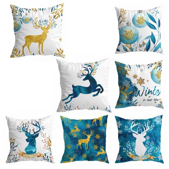 Mode Kudde Slipcover Dold Dragkedja Dekorativ Polyester Jul Hem Sovsal Hotell Kontor Kastkudde