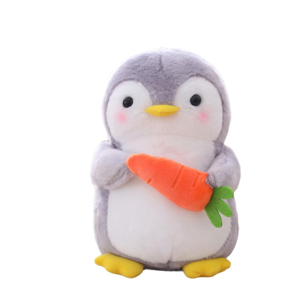 25Cm Kawaii Standing Penguin Doll Plush Toy Stuffed Female Male Holding Food Cartoon Animal Plushie Birthday Gift