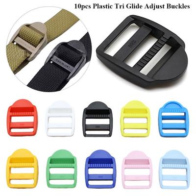 10 peças 32*20mm Escada Trava Deslizante Venda Quente Plástico Tático Acessórios Tri Glide Fivela 10 Cores Ajustar Fivelas Ferramenta Ao Ar Livre