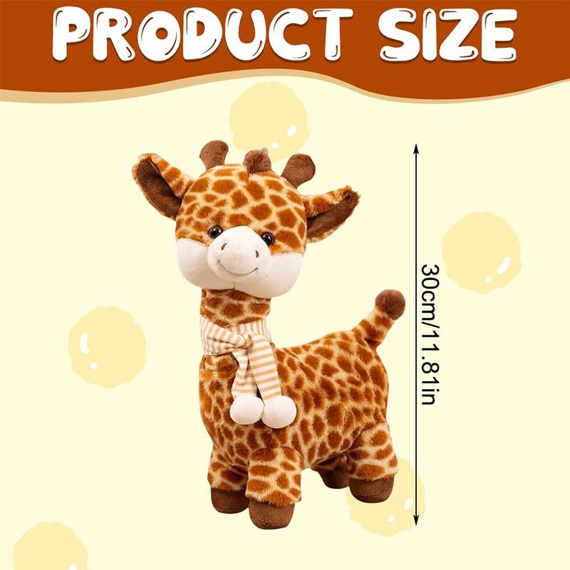 Giraffe Plush Toy, 30 Cm, Multicolor Soft Stuffed Animal, Baby Soothing Doll, Kids Gift