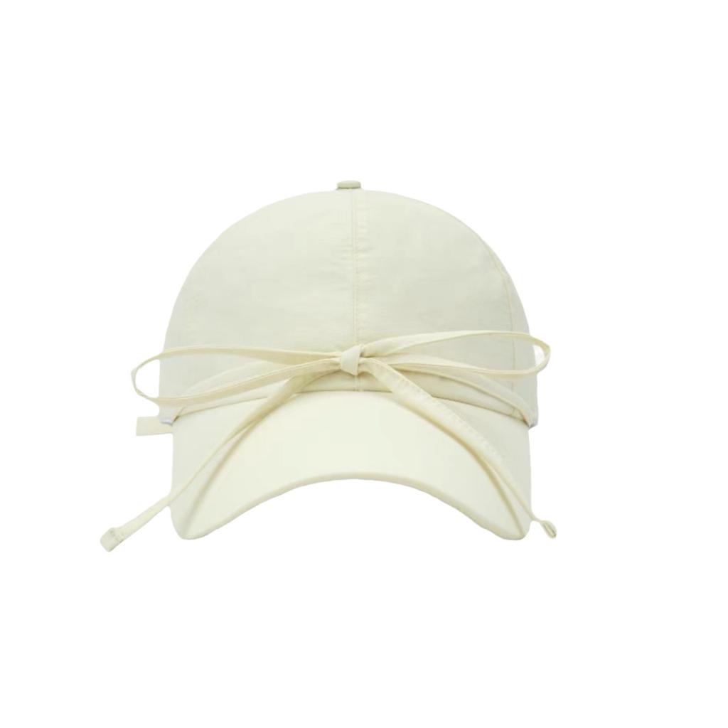 Korean Streamer Sweet Bow Baseball Hat for Women with Wide Brim Sun Protection Thin Breathable Face Showing Small Duckling Cap