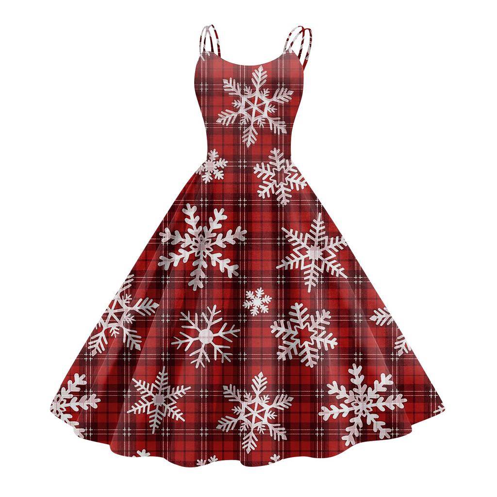 Women's Fashion Sexy Strapless Gothic Cocktail Christmas Graphic Printed Vintage Long Dresses