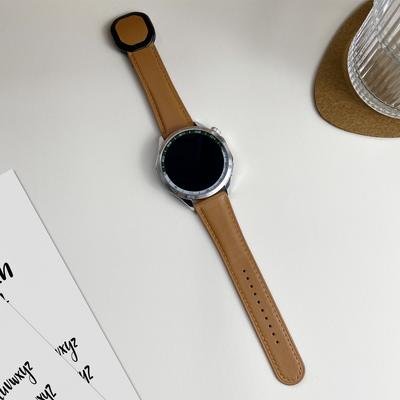 For Huawei Watch 4 Pro/4/GT 4 46mm Universal 22mm Magnetic Buckle Genuine Cow Leather Watch Strap