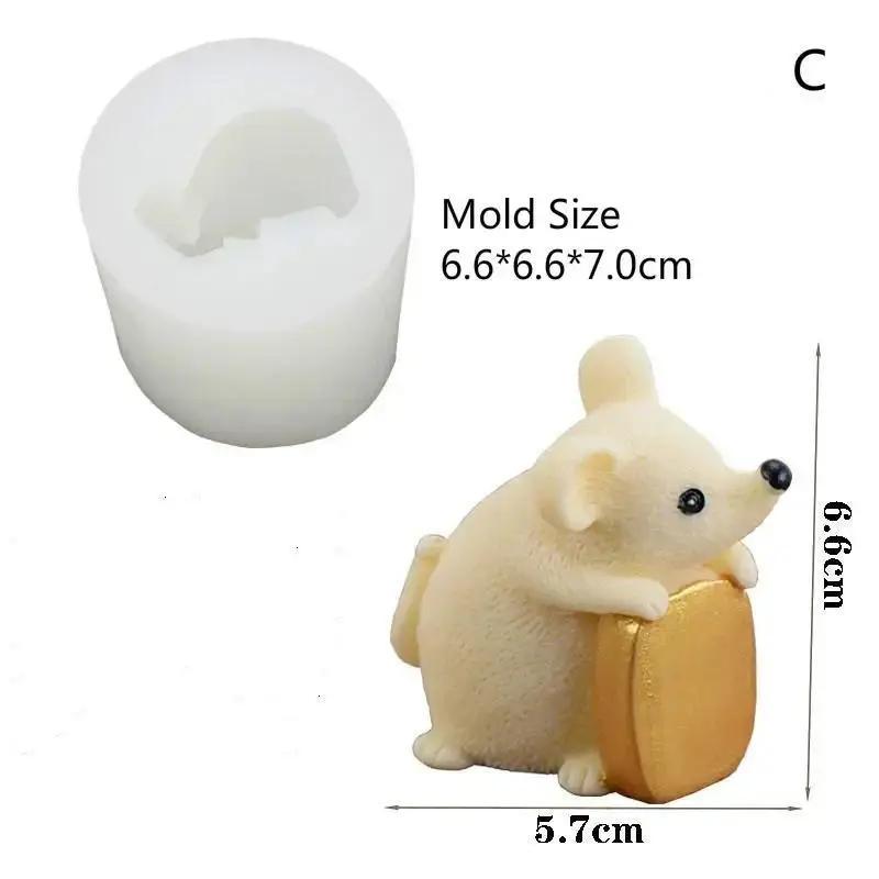 1 ks Silikonová forma na model myši Krásná 3D Ručně vyráběná Forma na kostkový cukr Kreativní DIY Čokoládová dortová pryskyřičná forma