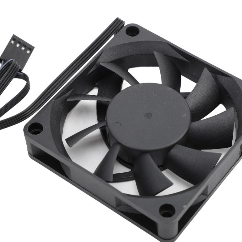 70mm PWM Fan Dual Ball Bearing Cooling Fan 4 Pin PWM Intelligent Temperature Control PC Case Fan Speed Up To 2500RPM 7 Blade