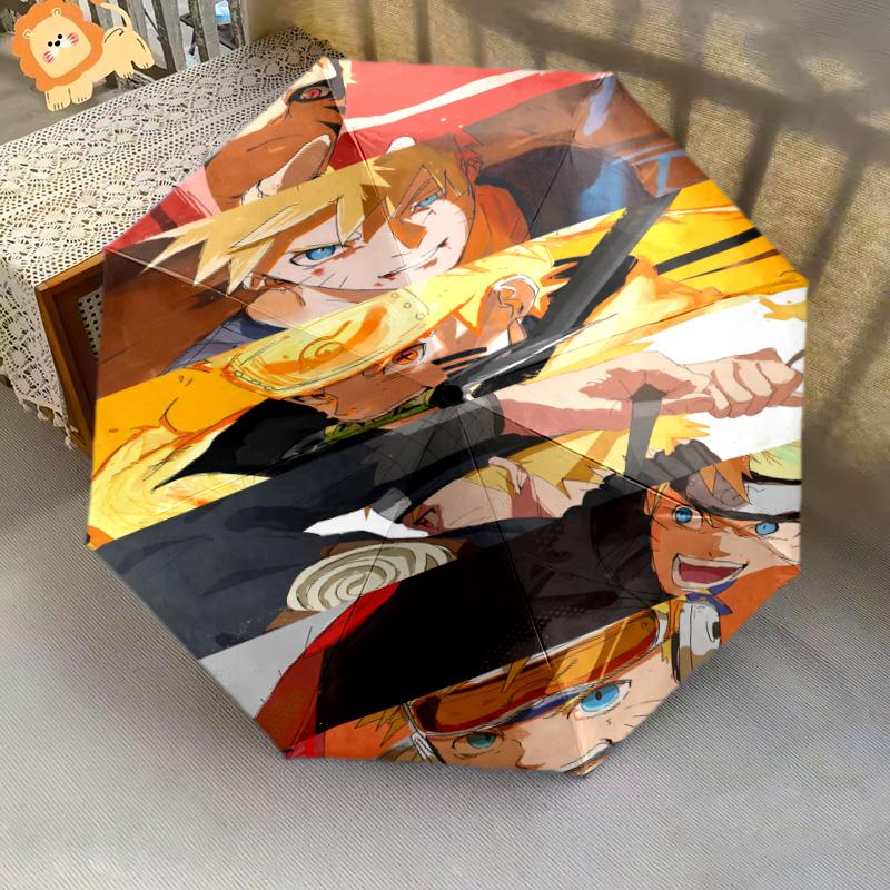 1 PC Automatic Folding Umbrella - Naruto Evolution Pattern Portable Foldable Design With 8 Ribs Christmas Birthday Gifts