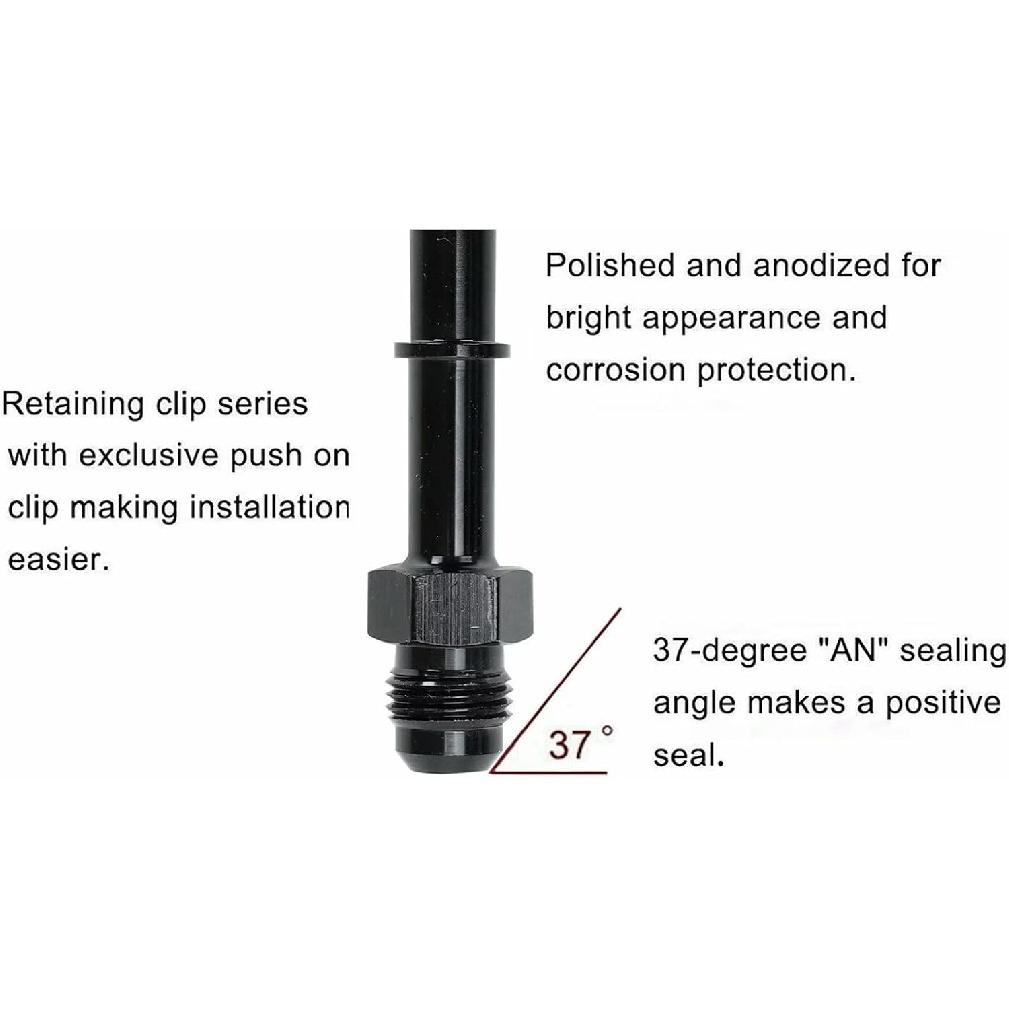 Fuel Adapter Fitting Fits for G-M LSX 3/8" Quick Disconnect Factory Fuel Rails LS1, LS2, LS6, LS3, 6AN Male To 3/8" Male for G-M Quick Connect