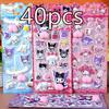 4Pcs Cute  3D Ease Stickers Cinnamoroll My Melody Kuromi Kawaii Squishy Decals Stress Ease Plaything Present For Kids