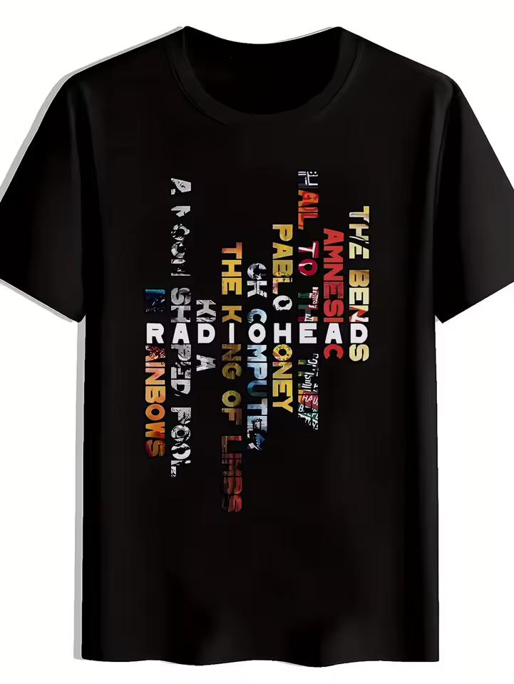 Radiohead A British Rock Band Known for Their Rock Music Summer Vibes Print T-and kids tshirts Crew Neck Short Sleeves Men Clothing