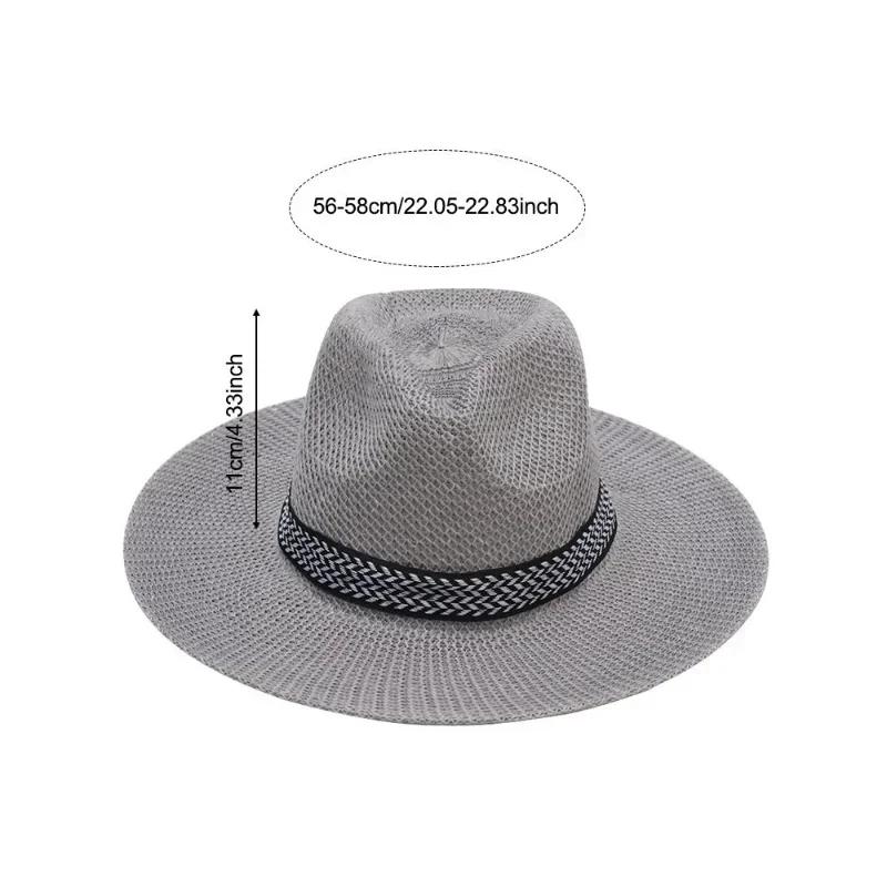 Farmer Straw Hat Summer Outdoor Men's Sunscreen Panama Breathable Hat Mens Fishing Cap Middle-aged and Elderly Sombrero