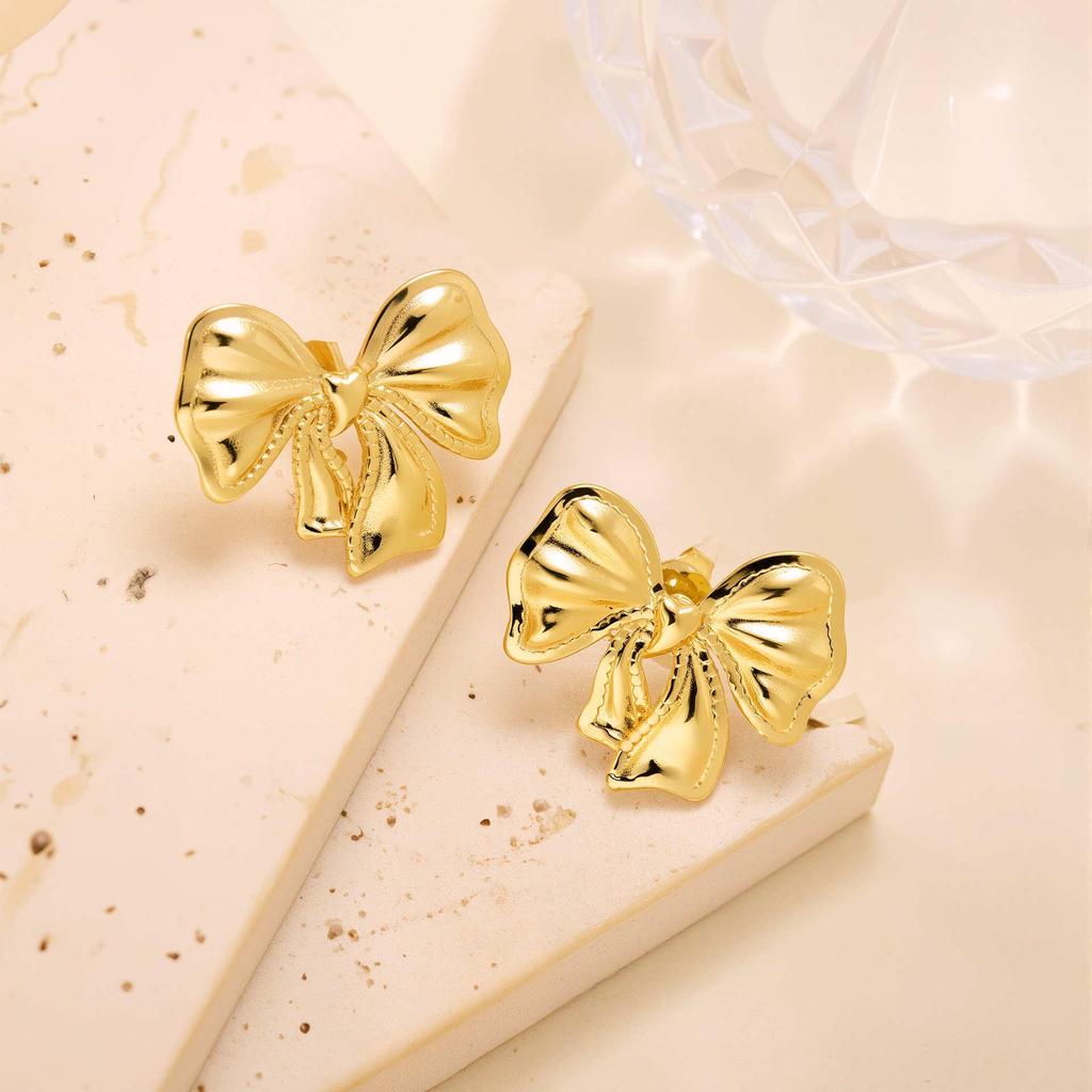Geometric Irregular 18k Gold Titanium Steel Earrings for Women