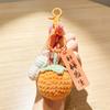 Handmade Crocheted Persimmon Keychain, "Good Things Happen" Lucky Charm,Lucky Persimmon Peanut Keyring, Hand-Knitted Fruit Pendant with Wish Tag