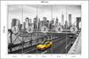 Photomural Taxi Crossing Brooklyn Bridge Smooth Vinyl 405x270