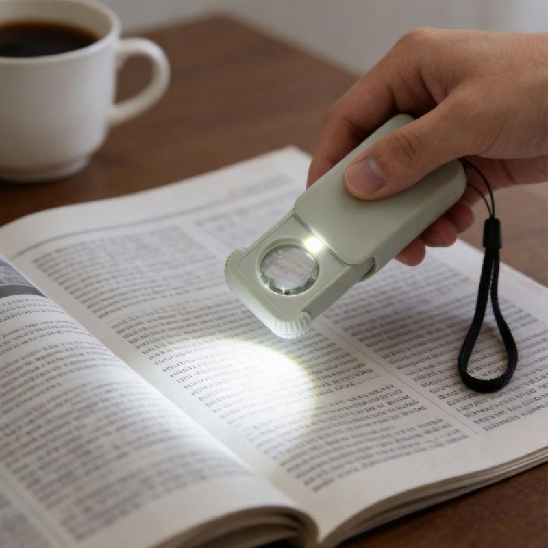 Portable LED Illuminating Magnifier 15X 30X 45X Magnifying Glass for High Precisions Work with Retractable Design Portable