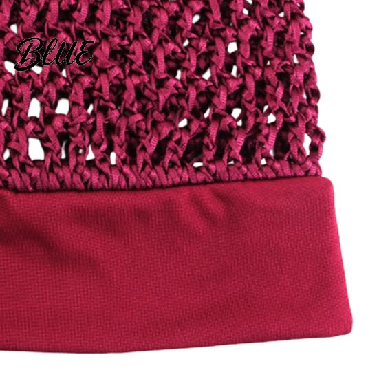 Crochet Hair Net Mesh Bonnet for Women, Breathable Polyester Sleeping Cap with Wide Anti Frizz Elastic Band, Lightweight Cove Wig Styling And