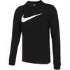 T-shirt Sportiva con Logo Girocollo Maniche Lunghe Uomo Top Nera DZ2988-010
