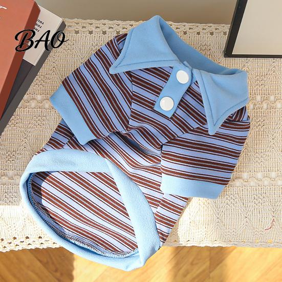 Striped Dog Shirt Cute Shirt, Collared Clothes, Summer Button Up T-Shirt, Pet Clothes for Dogs Soft Breathable Puppy Outfits Small Medium Cats