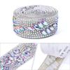 1Yard/90cm Self-Adhesive Rhinestone Trim Multi-color Crystal DIY Rhinestone Trimming Tape Iron On AB Color Crystal Tape