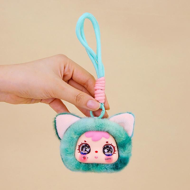 Cat Head Cute Plush Keychain Toy Children Backpack Decoration Gifts Festival