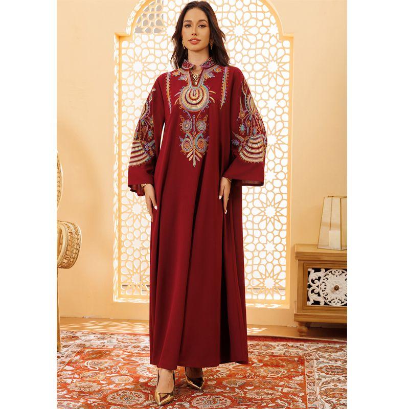 Magic Queen Middle East Women's Clothing Embroider Rope Embroidery Pullover Dubai Tourism Dress Arab Robe Dresses